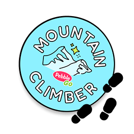 Adventure badge with footprints