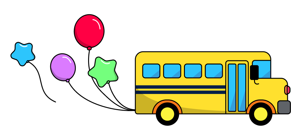 Bus with balloons