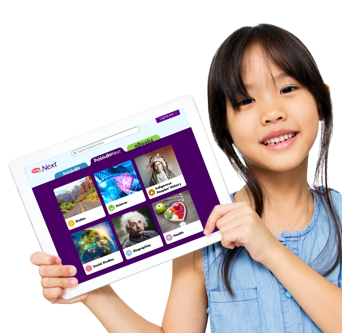 a girl with a tablet
