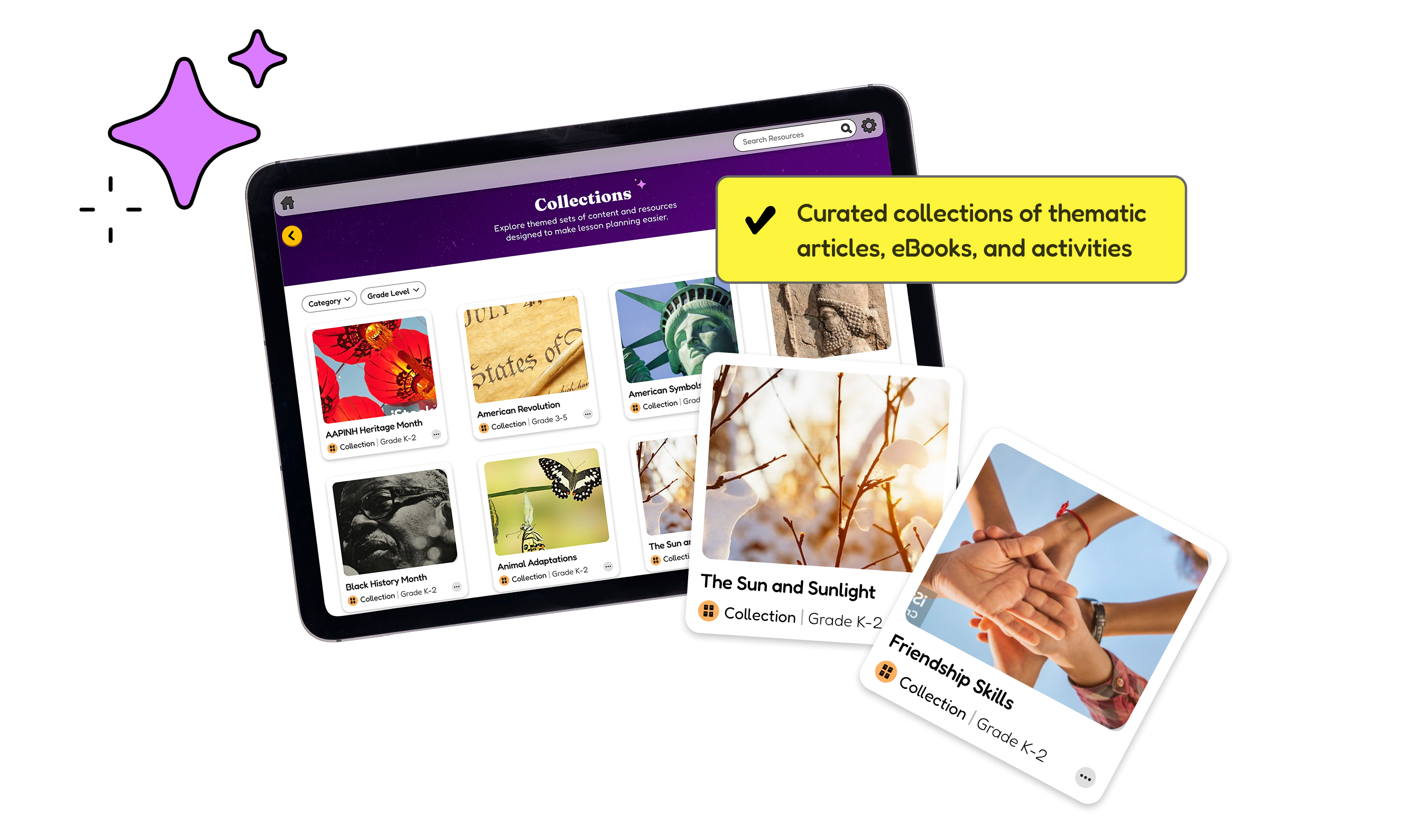 Educator Tools Home screen with features