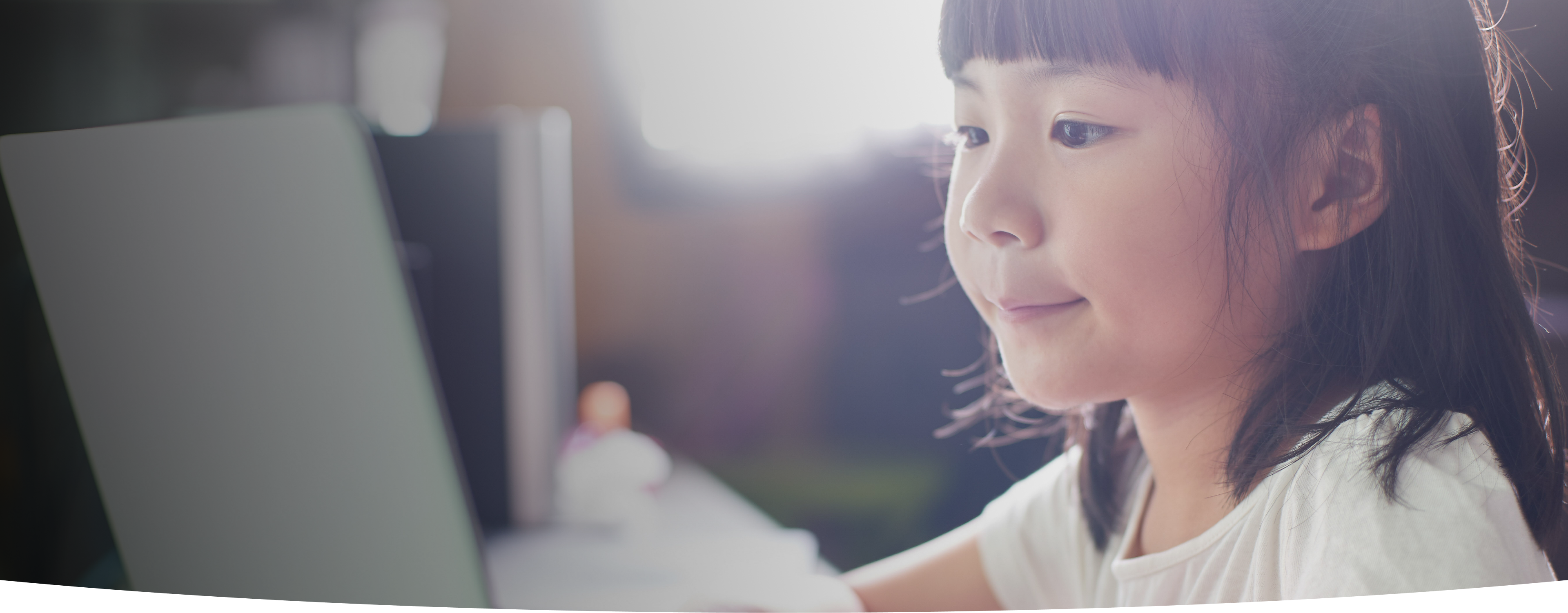 Young student using a computer