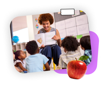 Teacher reading book to students